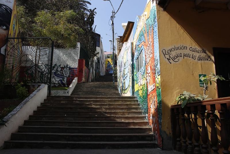 Graffiti steps street Barranco Lima Peru