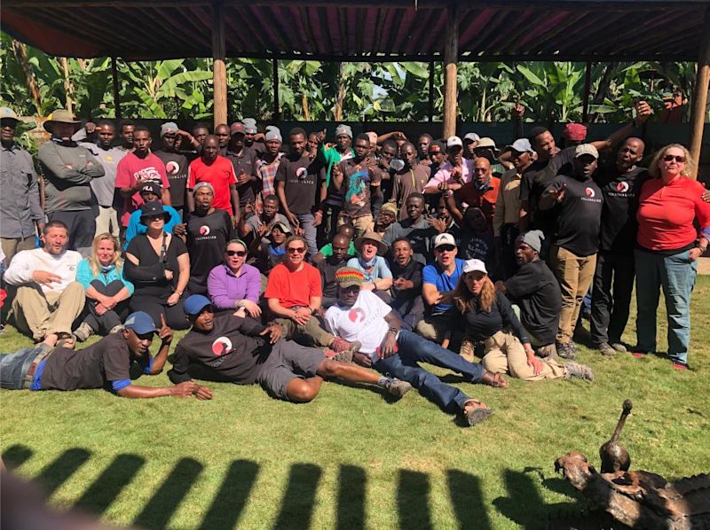 Follow Alice mountain crew and climbers, with many porters