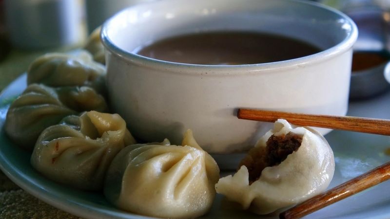 Bhutan mutton momo soup with dumplings