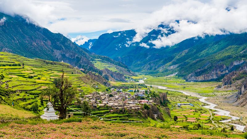 Manang village, Annapurna Circuit, Nepal