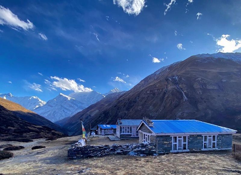 Teahouse on Annapurna Circuit trek in Nepal