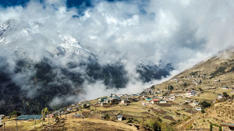 Cloouds above Laya village, Bhutan