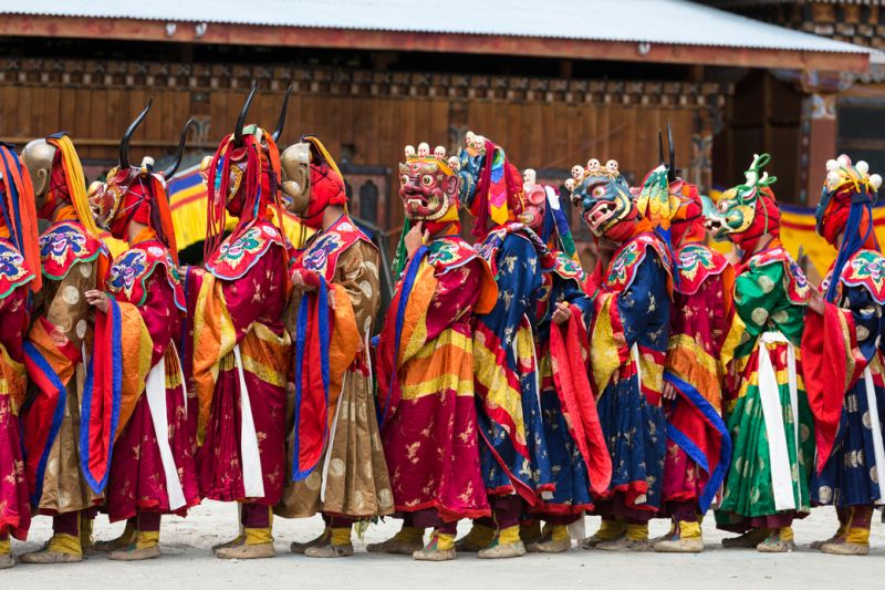 Dance of the 16 Drum Beaters at Haa Festival, Bhutan