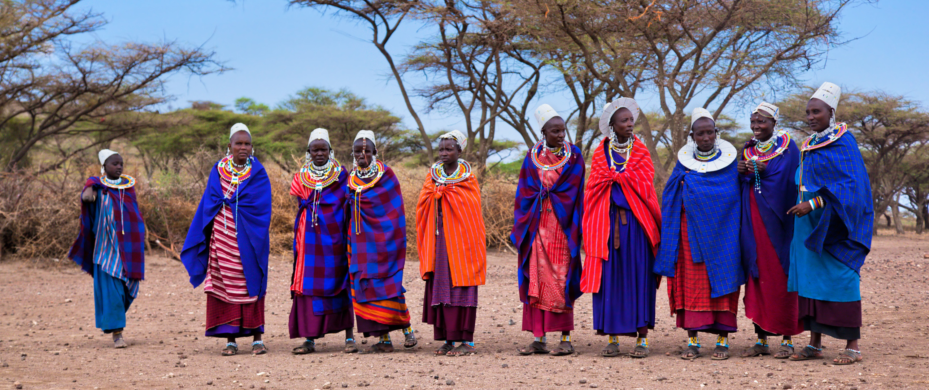 Maasai women their village