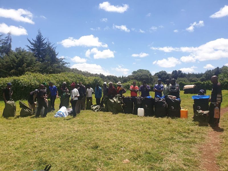 mountain crew getting ready to climb Kilimanjaro with Follow Alice