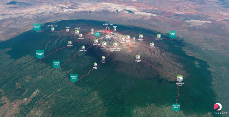 Kilimanjaro-routes-map-Follow-Alice