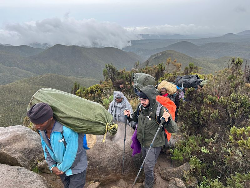 Lemosho route Day 2 moorland Kilimanjaro