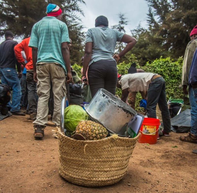 Porters and food on Kilimanjaro, Kilimanjaro safety