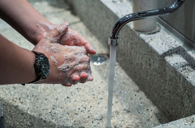 washing hands