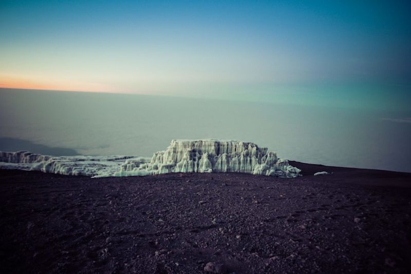 Glacier at the summit of Mount Kilimanjaro