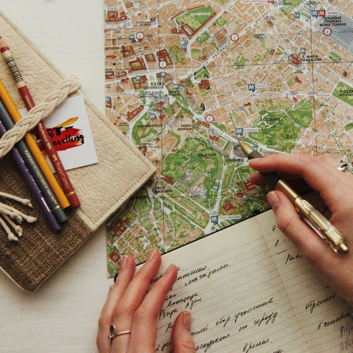 map notebook travel planning list