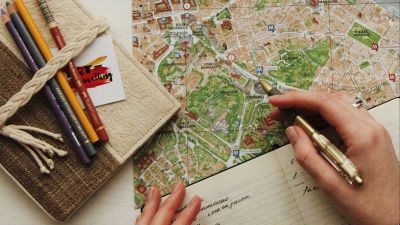 map notebook travel planning list