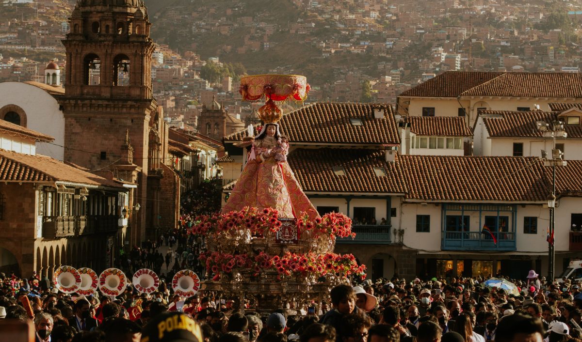 Corpus Christi Celebration in Cusco city square, Peru