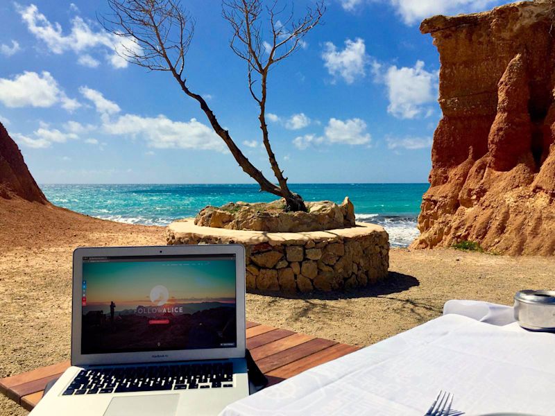 Local leader Stefano was working on the beach in Ibiza