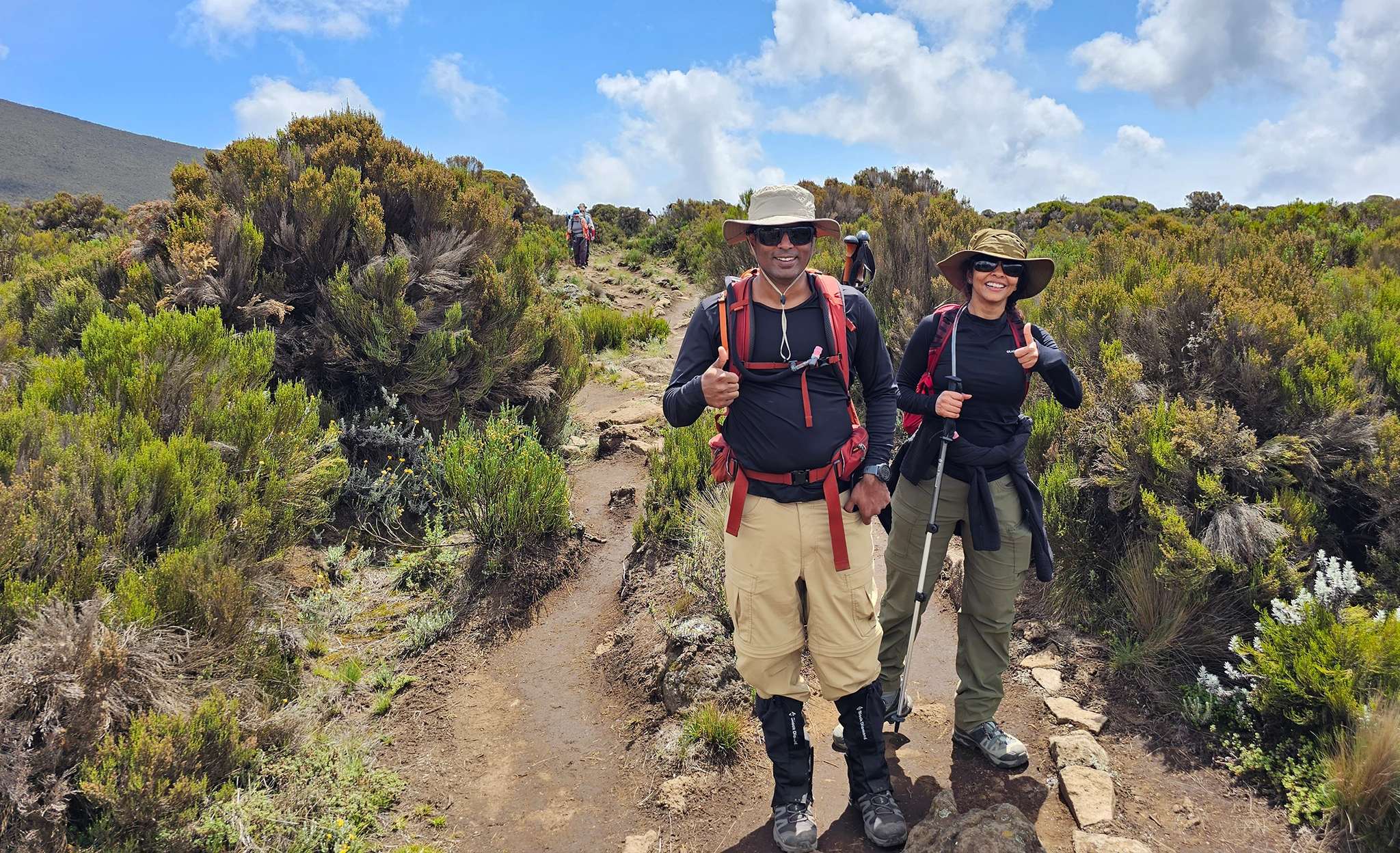 Hikers on Mount Kilimanjaro 