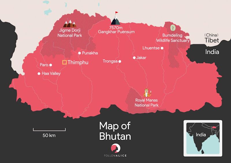 Bhutan map