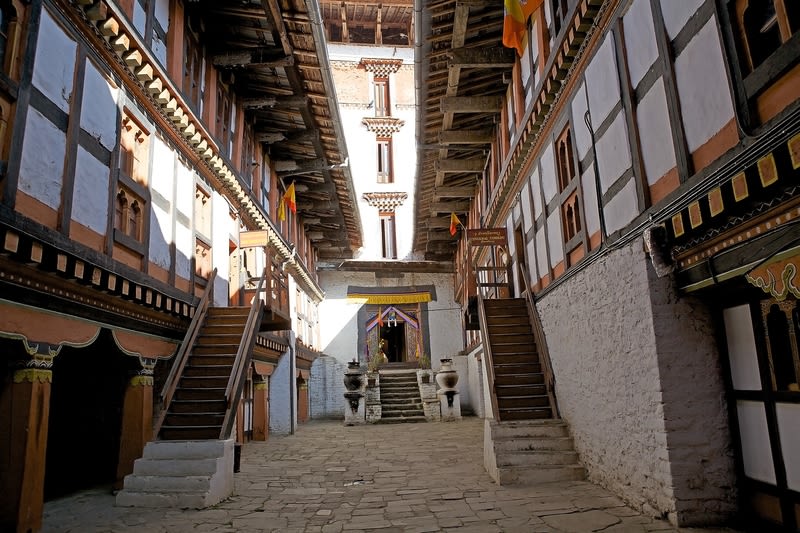 Courtyard at the Jakar Dzong, Jakar, Bhutan