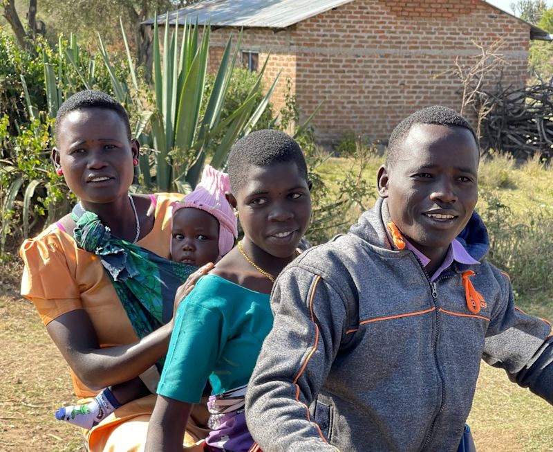 Tanzanian family on a motorbike