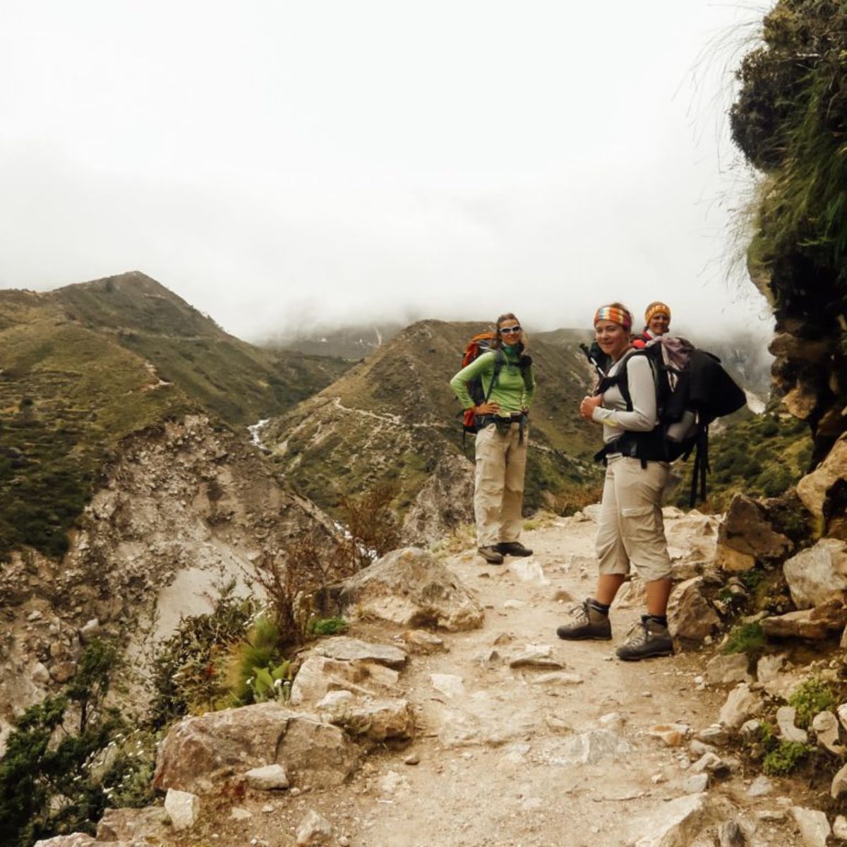 Three trekkers on their Everest Base Camp Trek