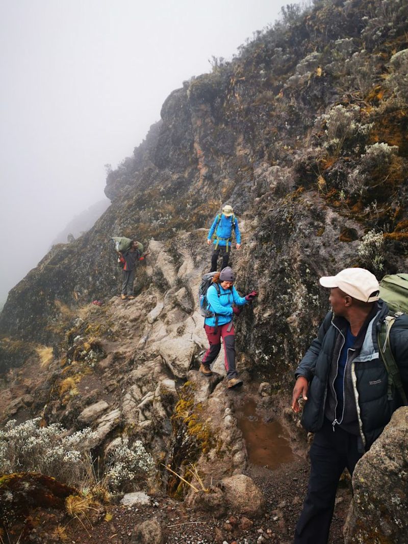 Climbing Barranco Wall in the mist