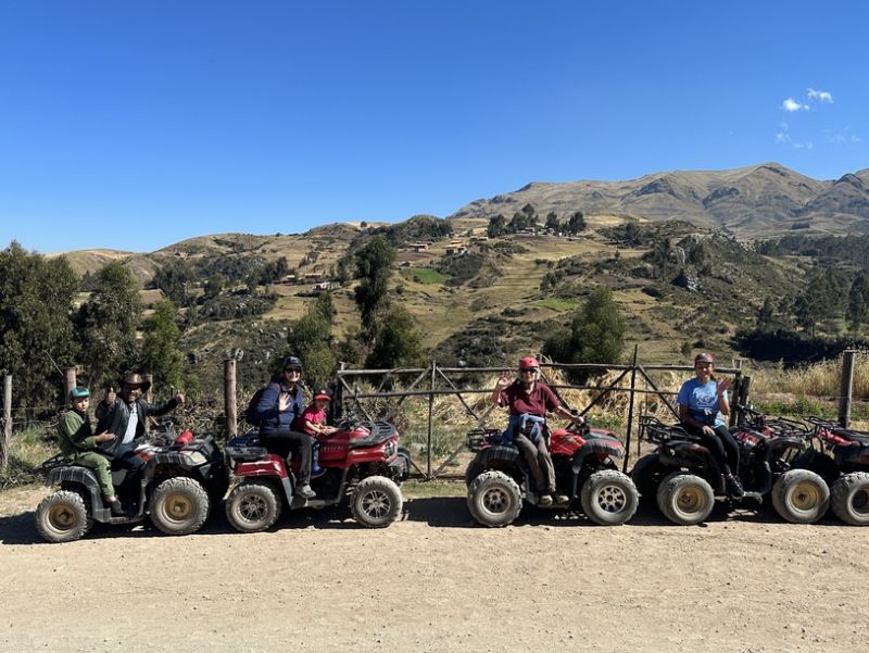 People on quad bikes in Sacred Valley, Cusco, Peru