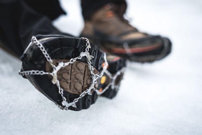 Hiking boots with crampons, Tanzania, Kilimanjaro