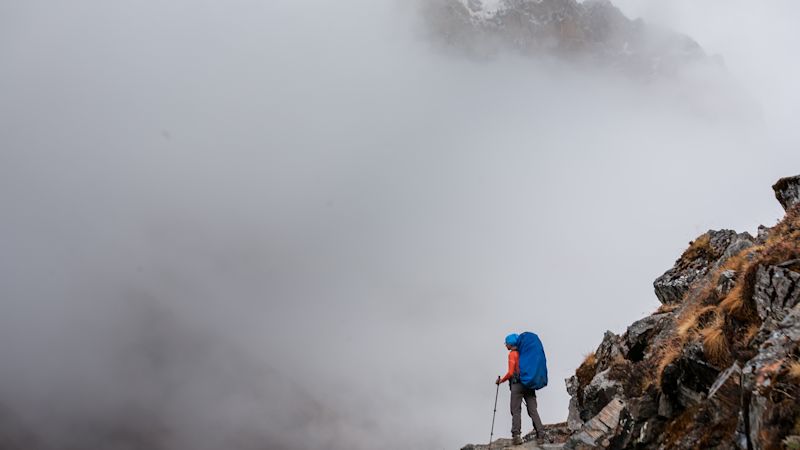 Trekker on Annapurna Circuit, Nepal