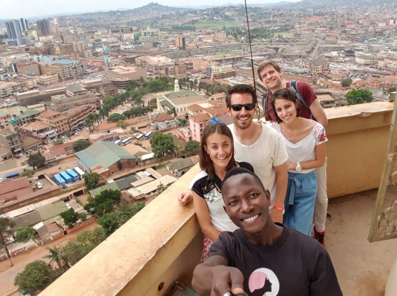 Dan and happy group in Kampala, Uganda