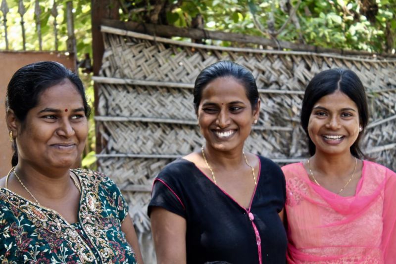 three Sri Lankan women