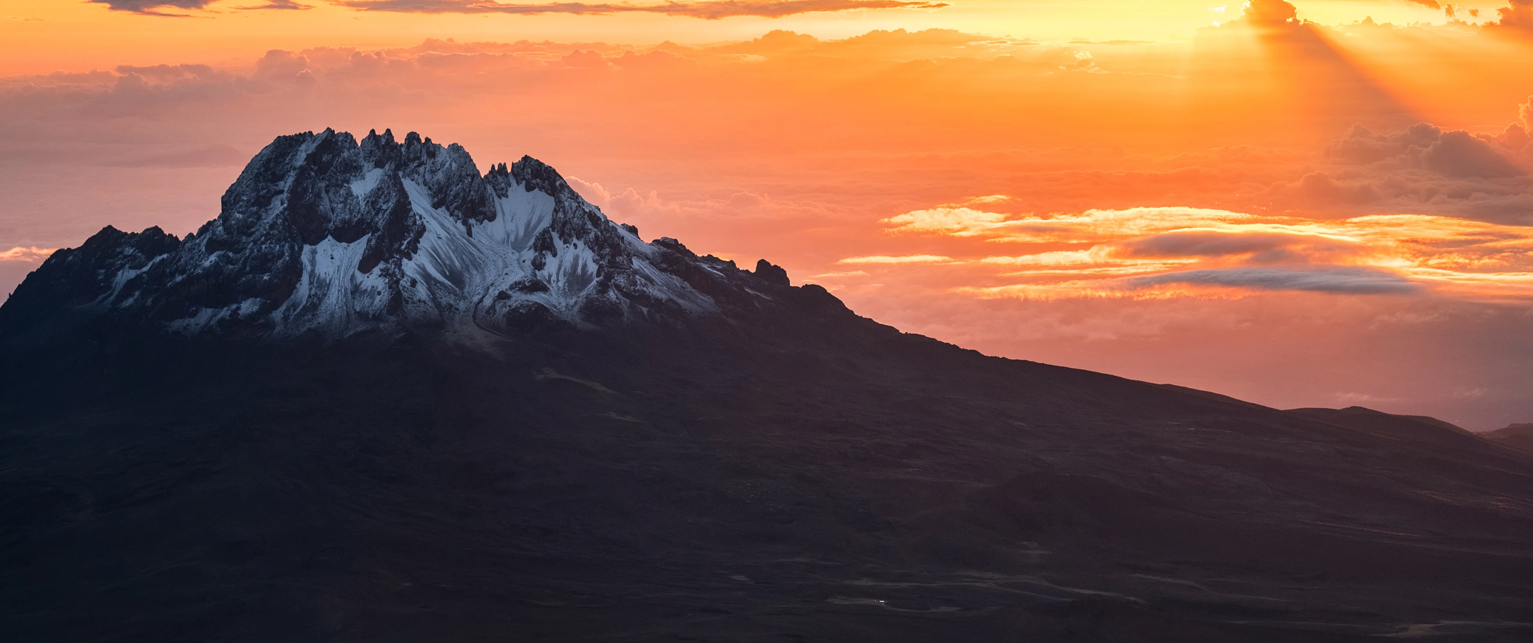 Sunrise morning sky with Mawenzi, Kilimanjaro