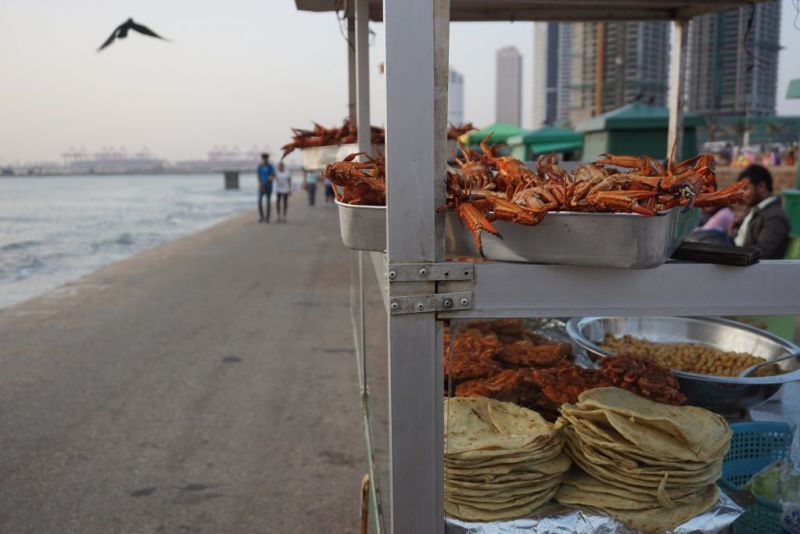 seafood stall on beachfront in Sri Lanka
