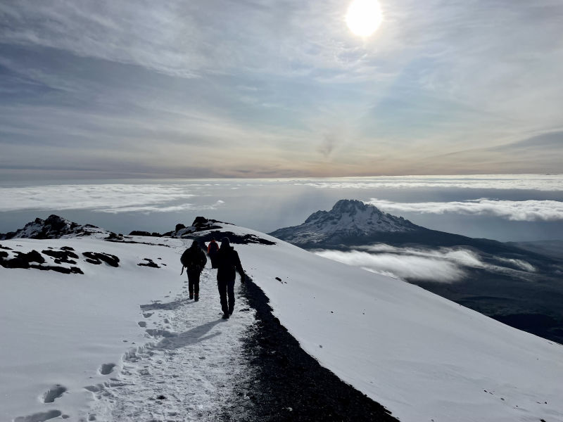 Kilimanjaro summit day snow climbers George K