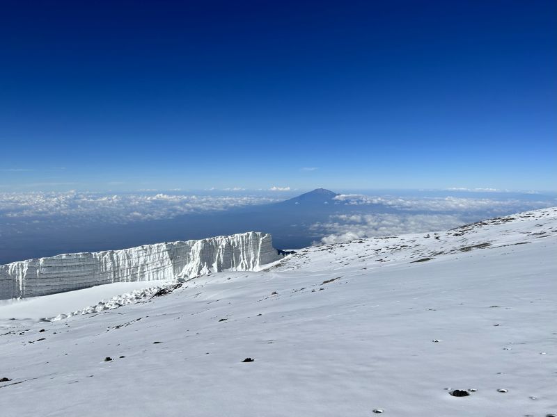 Kilimanjaro summit snow and glacier