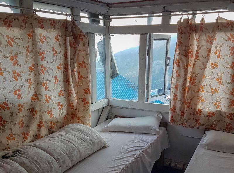 Teahouse bedroom on Annapurna Circuit, Nov 2018