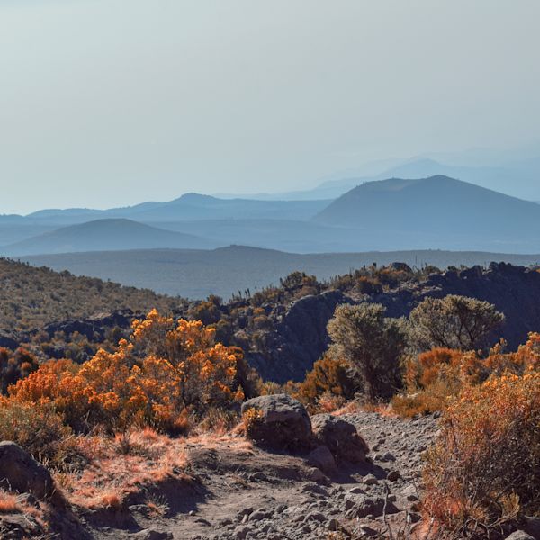 Trekking Mount Kilimanjaro, Tanzania. Mountain landscapes at Horombo Hut, Mount Kilimanjaro, Tanzania