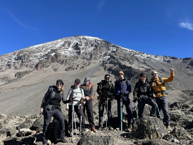 Group pic en route to Barafu Camp on Lemosho route on Kilimanjaro 