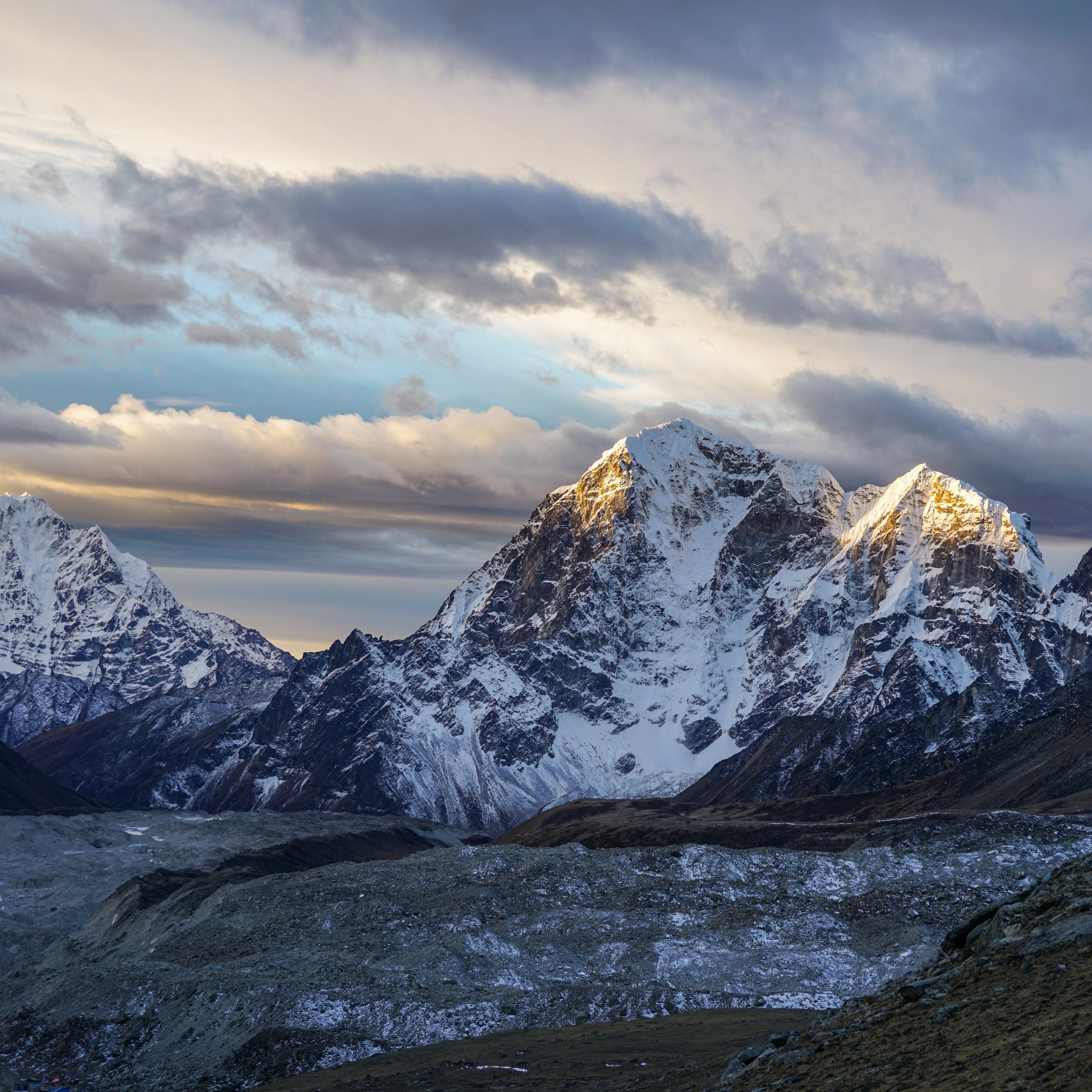 Views of mountains in the morning from Kala Patthar, Everest Base Camp