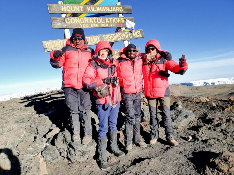 Kilimanjaro summit Roger, James, Robert and Andrew
