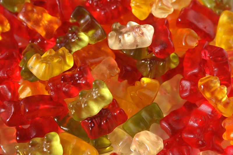 Colourful gummy bear sweets