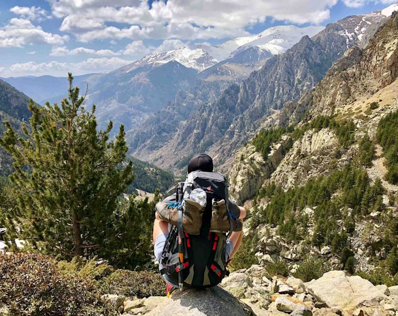 Taking a rest on a hike