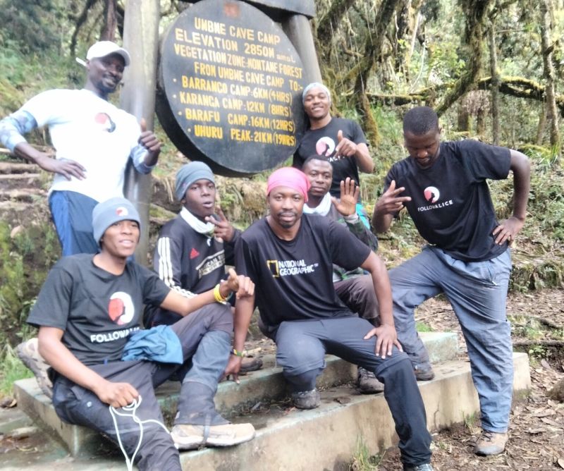 Follow Alice clean-up crew on Kilimanjaro by Umbwe Camp