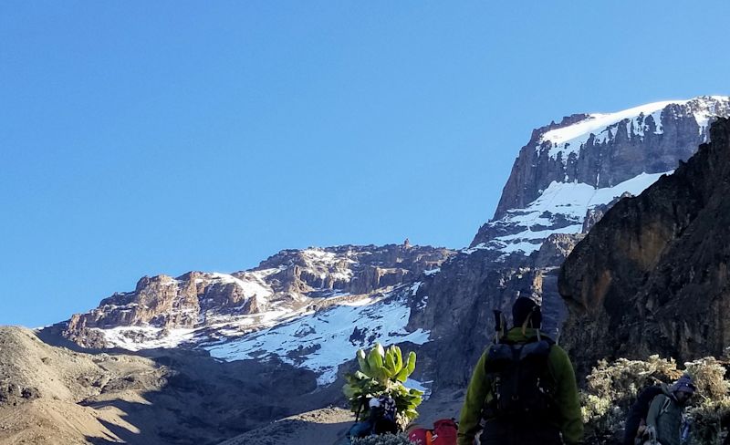 View from on top of Barranco Wall on Kilimanjaro