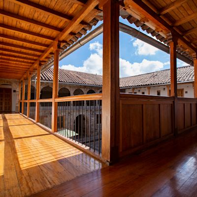 Tierra Viva Cusco accommodation courtyard covered walkway, Peru