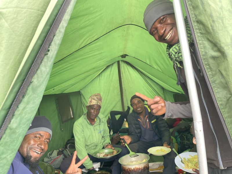 Kilimanjaro mess food tent cook crew Jack Sullivan