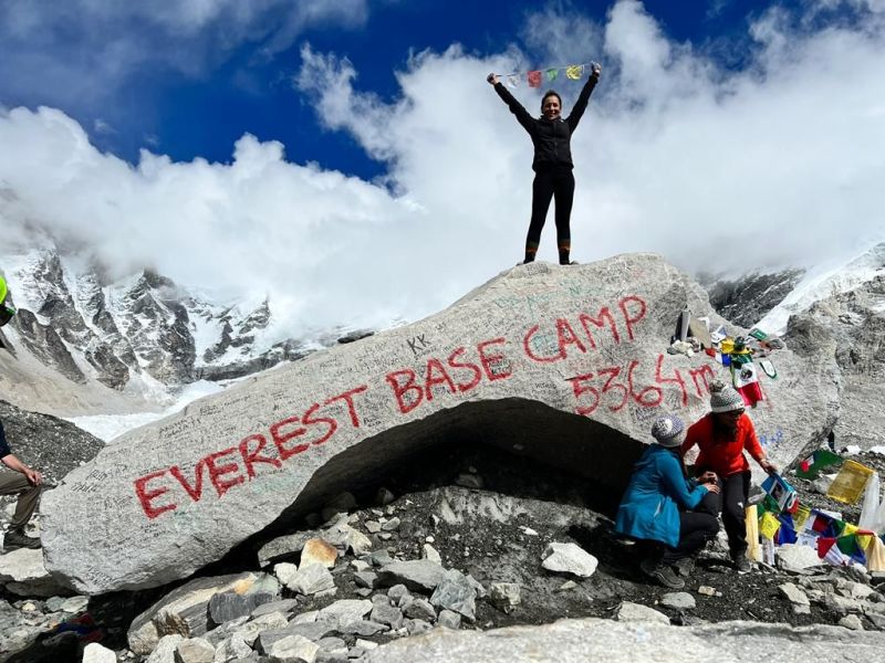 Woman standing in Everest Base Camp