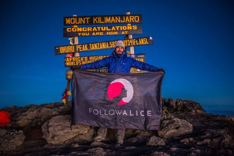 On the summit at the Best time to climb Kilimanjaro