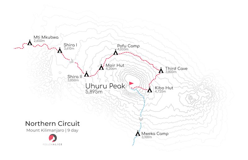 Northern Circuit route map