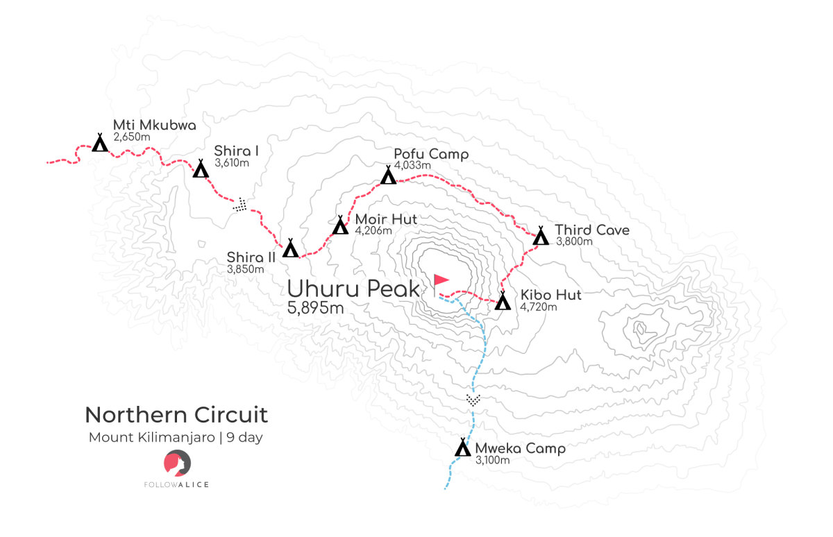 Northern Circuit route map