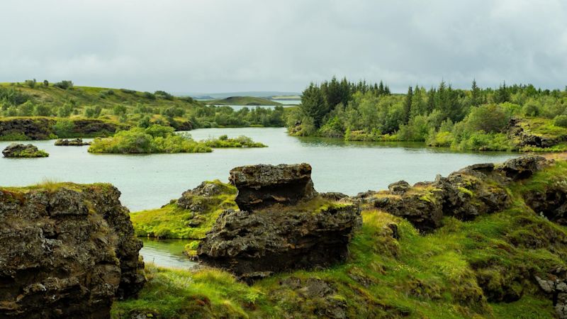 Iceland park green water