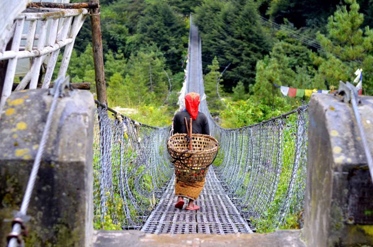 Suspension, bridge, trekking in Nepal